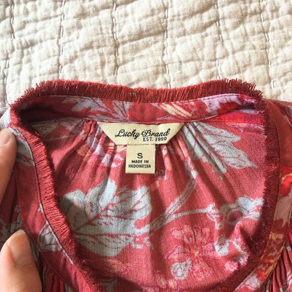 Lucky Brand Boho Floral Peasant Blouse - S - Picture 4 of 8